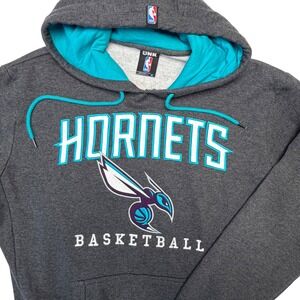 Charlotte Hornets Gray‎ Fleece Hoodie  Large  Teal Embroidered Logo NBA